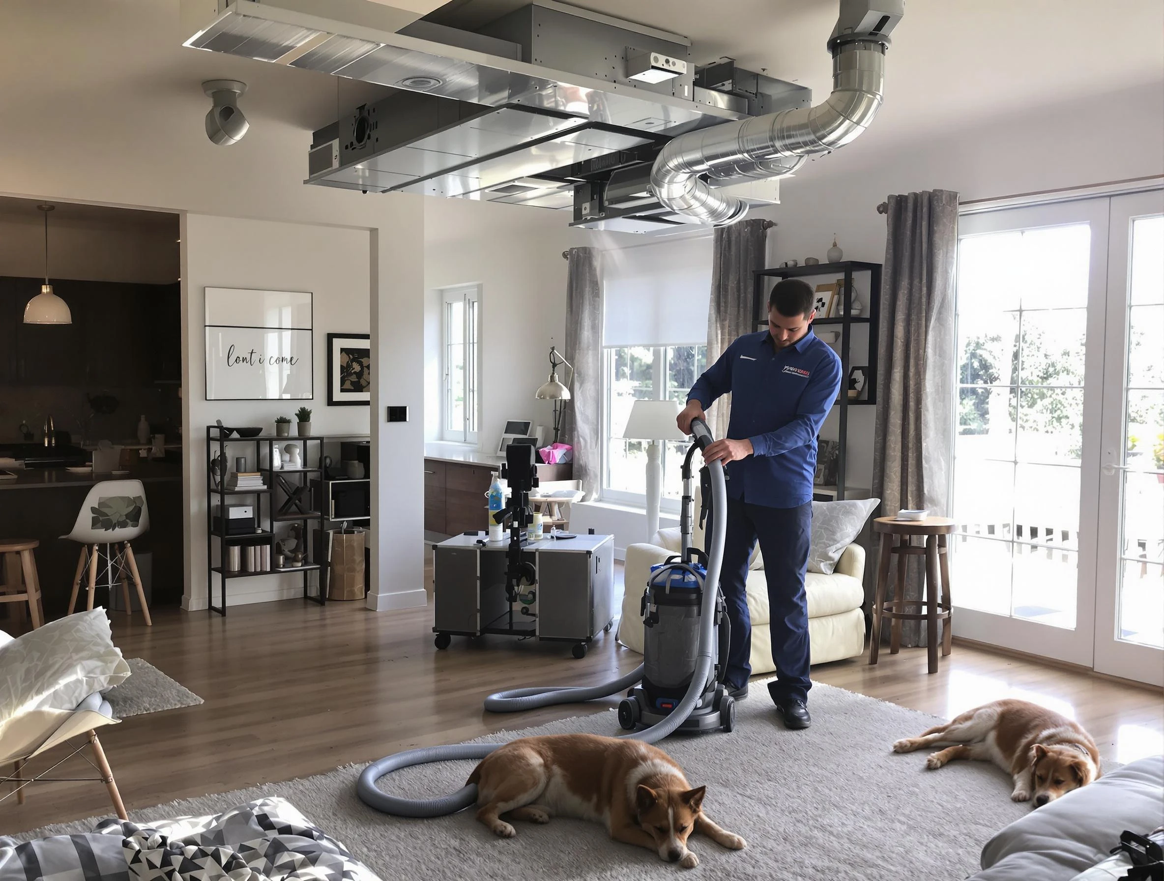 Acton Air Duct Cleaning technician performing detailed indoor duct cleaning for improved air quality in Acton