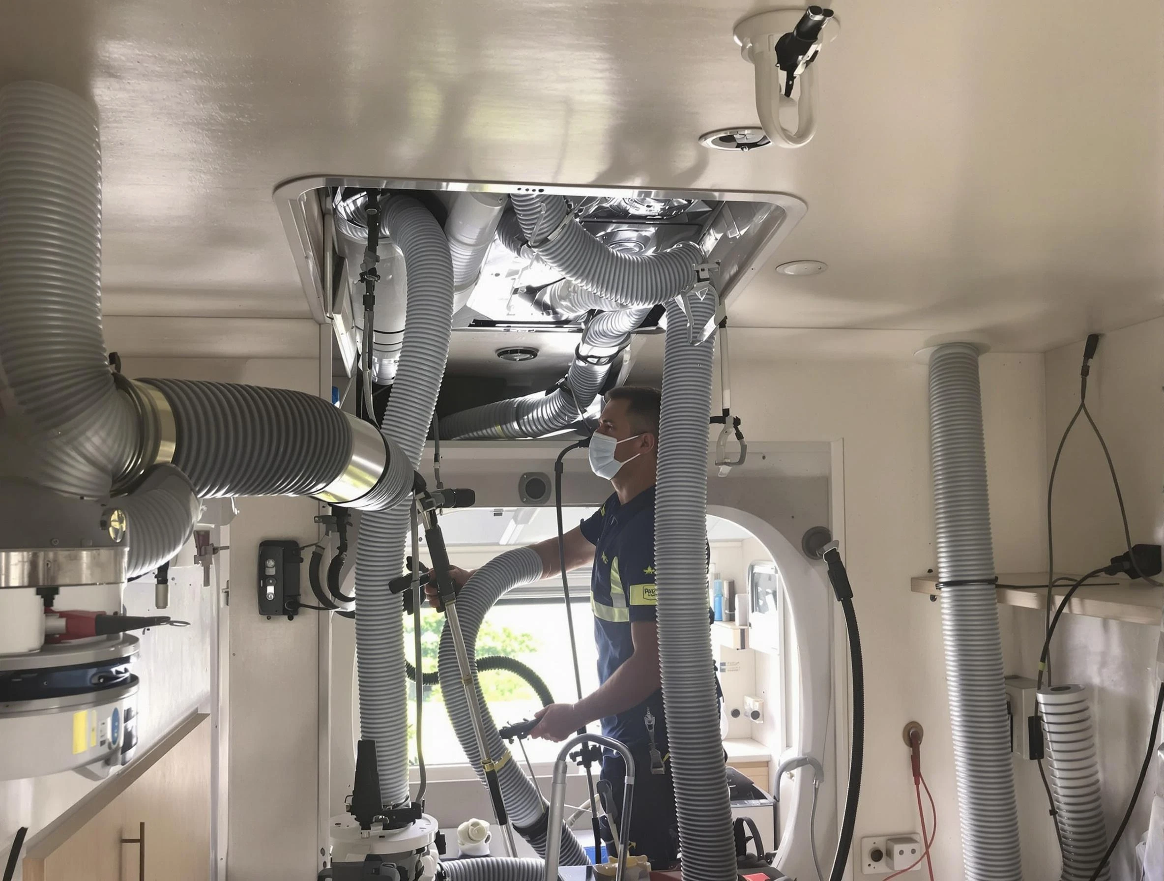 Acton Air Duct Cleaning specialist performing precise mobile home duct cleaning in Acton
