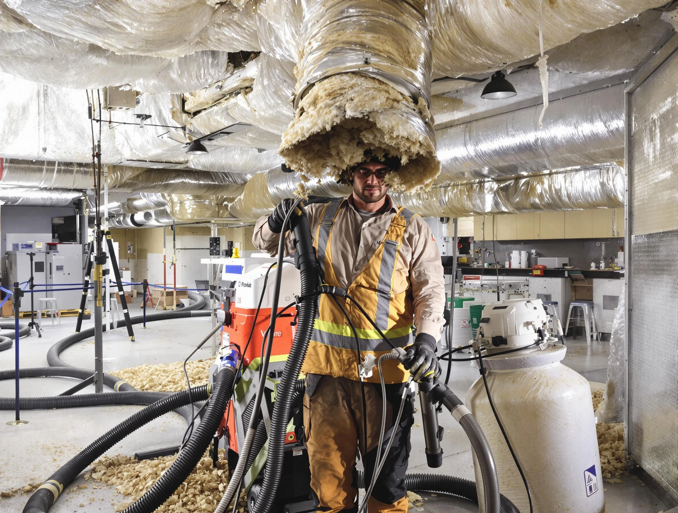 Professional vacuum insulation removal by Acton Air Duct Cleaning expert in Acton