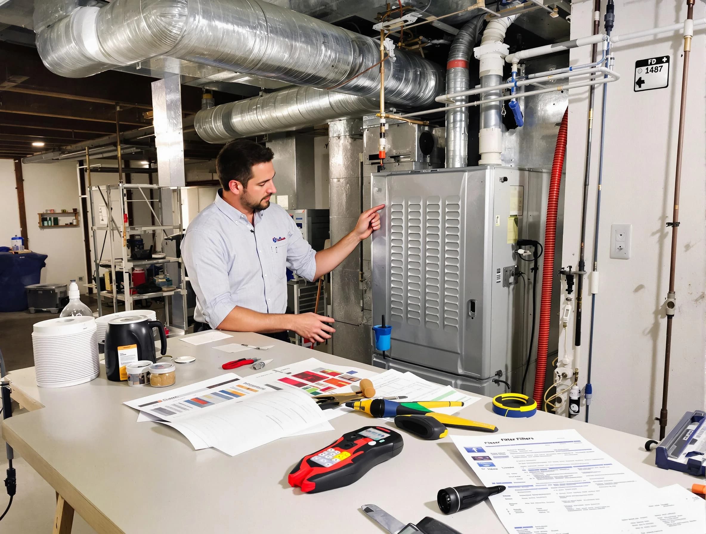 Acton Air Duct Cleaning inspector conducting detailed filter system evaluation using professional diagnostic tools in Acton