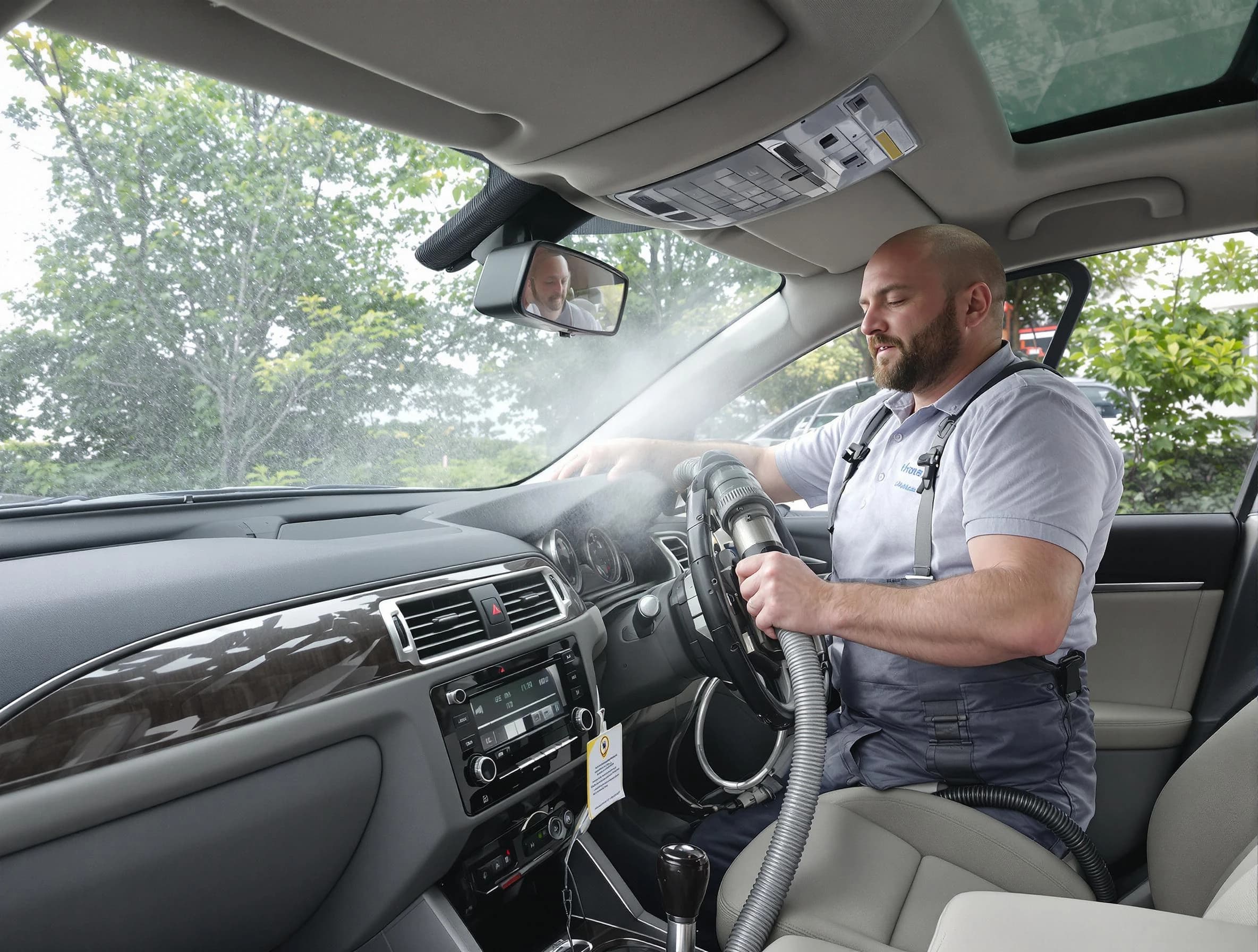 Acton Air Duct Cleaning specialist performing professional car duct cleaning in Acton