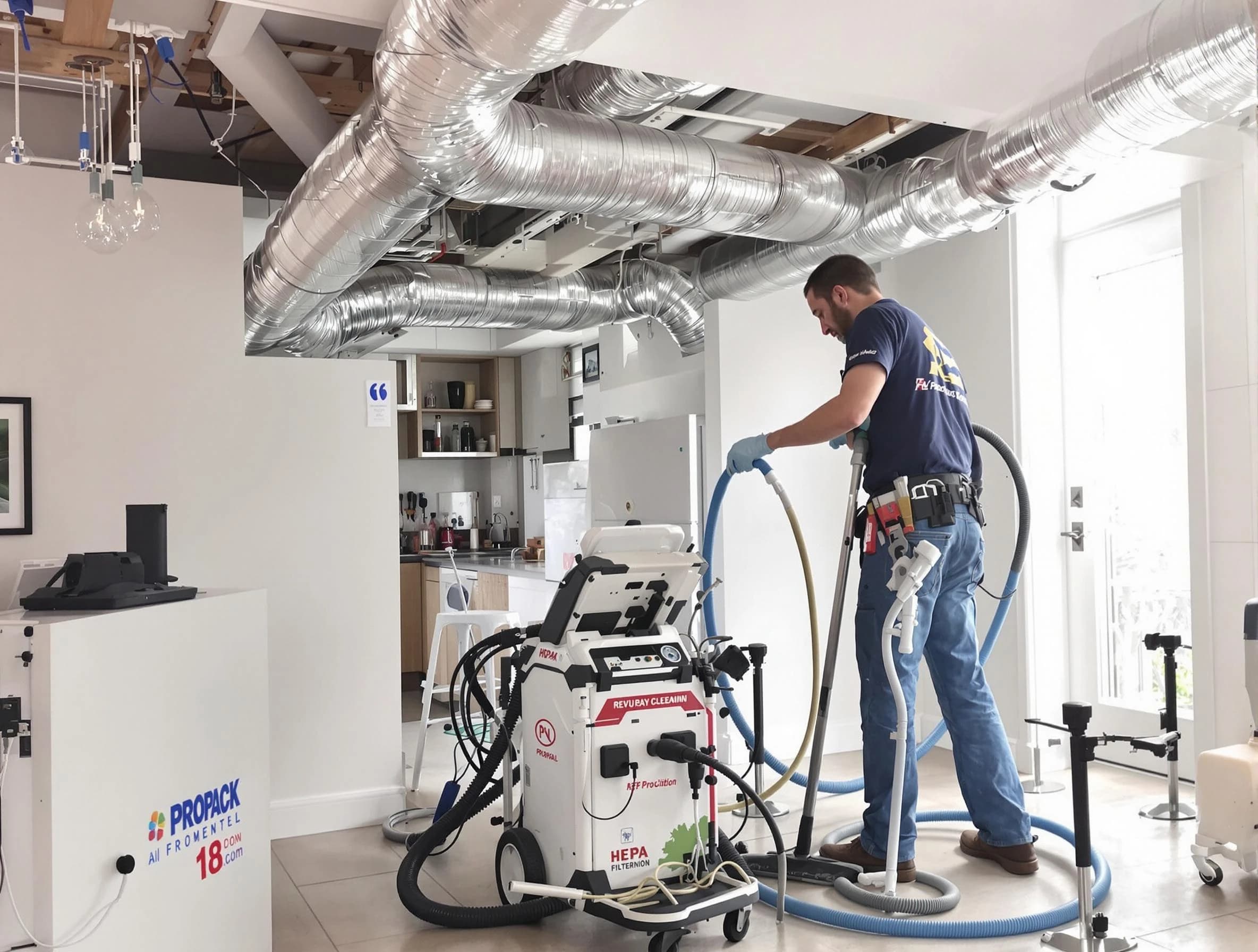 Acton Air Duct Cleaning technician performing advanced pure duct cleaning with specialized equipment in Acton